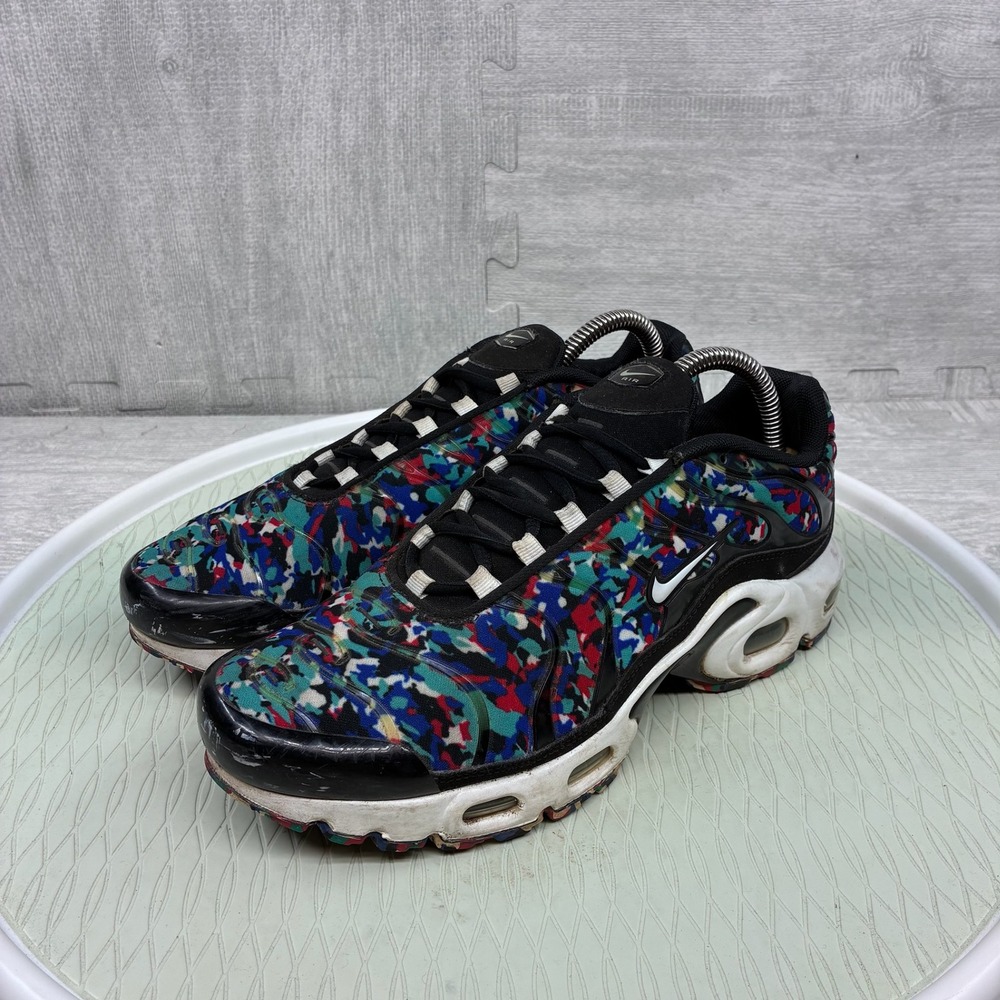 Nike Air Max Plus TN Youth 7Y Multicolor Camo Athletic Sneakers CU4623-001